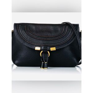 Chloe Marcie Pochette Crossbody Black Leather Bag Authentic